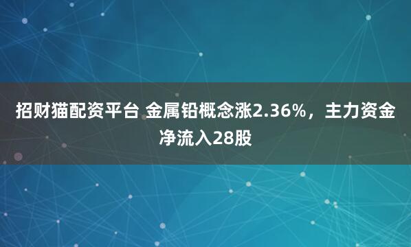 招财猫配资平台 金属铅概念涨2.36%，主力资金净流入28股